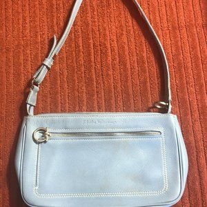 Salvatore Ferragamo Blue Zip Clutch